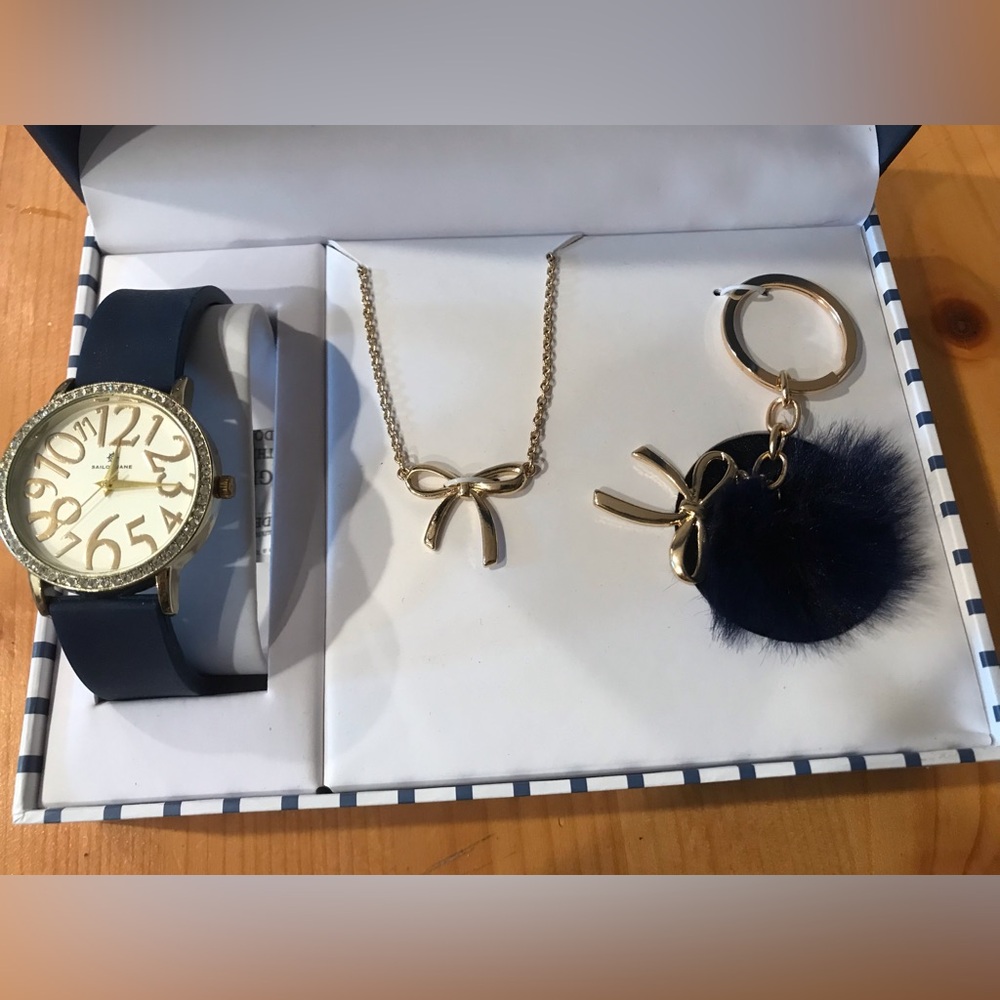 Watch, Necklace, & Keychain Set